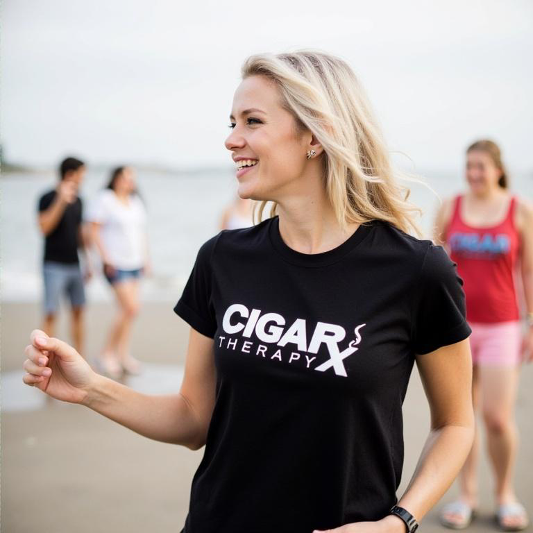 CIGARx Black w/ White Logo Crew Neck T-Shirt