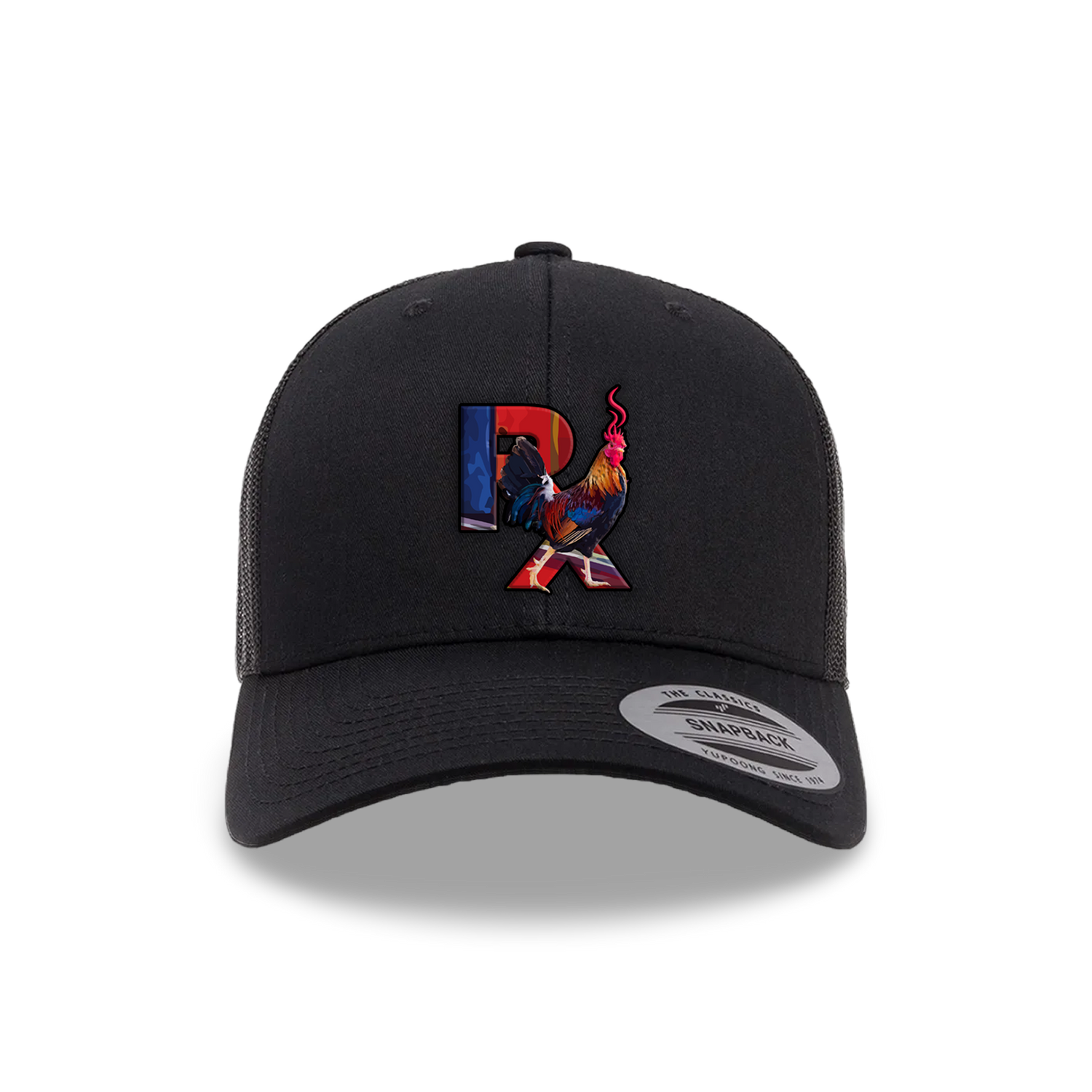 Black Curved Trucker with Smokin Cock Patch Black Stroke