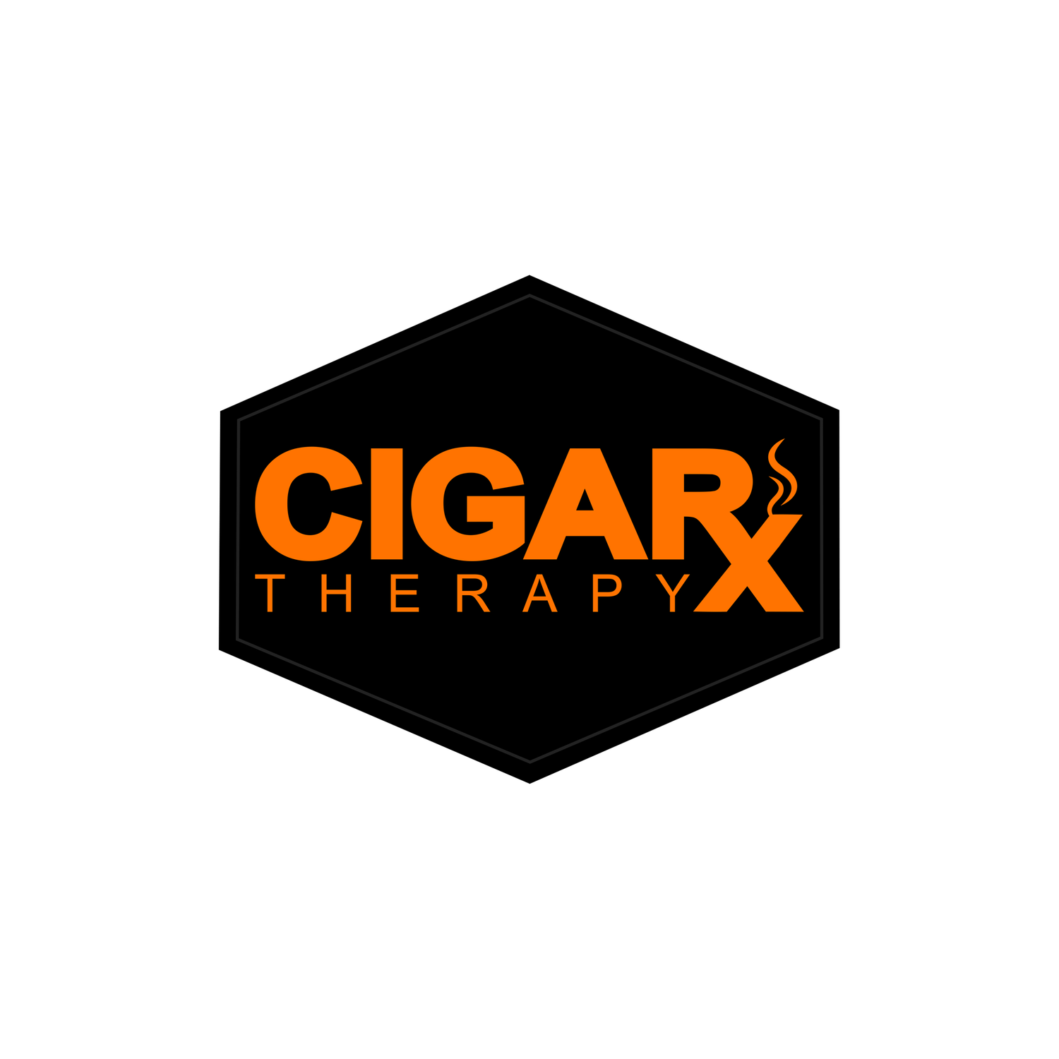 CIGARx Therapy Orange Logo on Black Patch