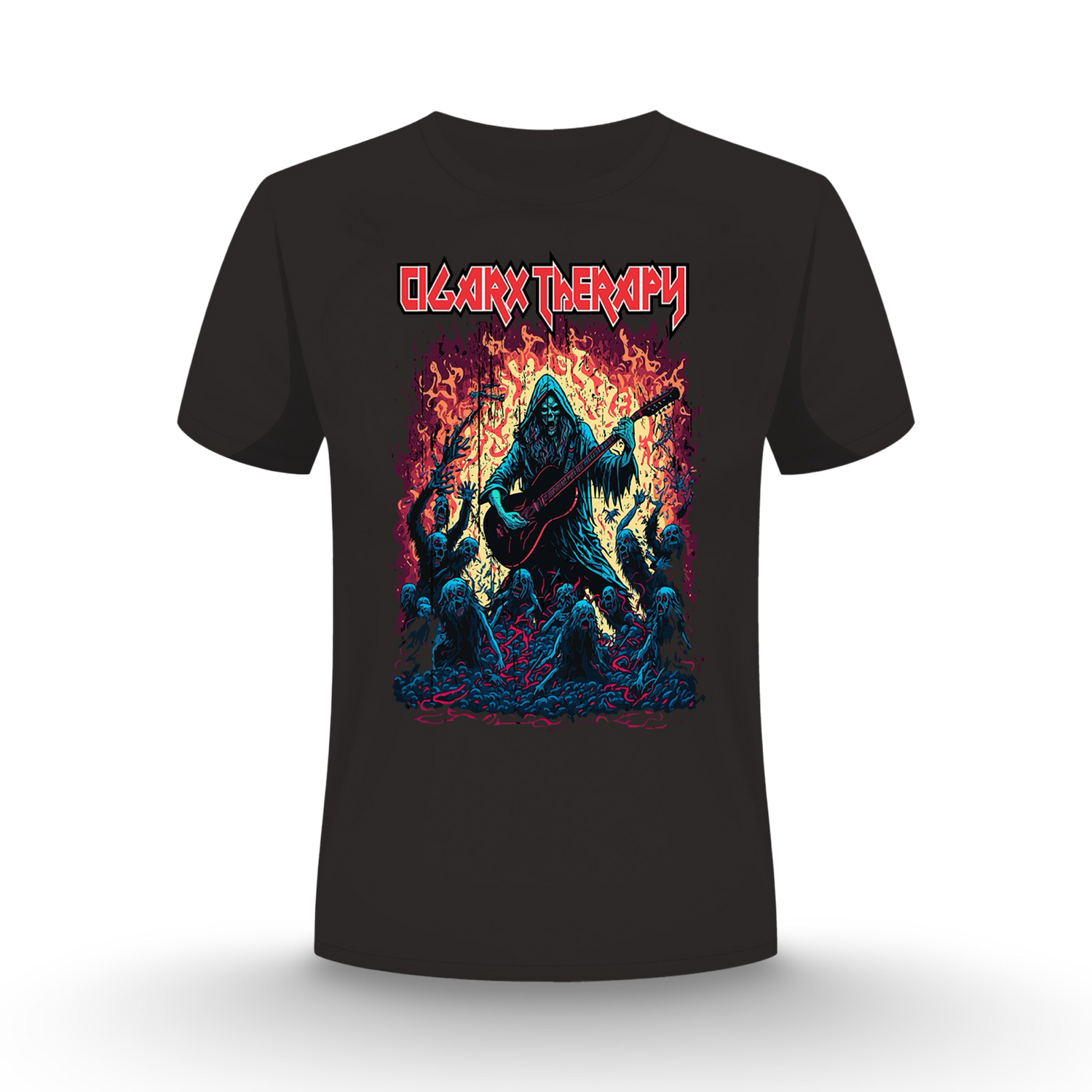CIGARx Therapy Skulls n Fire Crew Neck T-Shirt