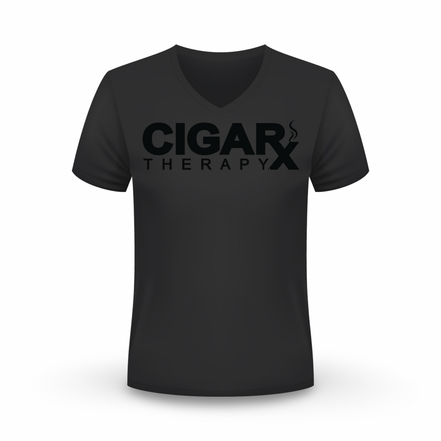CIGARx Black w/ Black Logo V-Neck T-Shirt