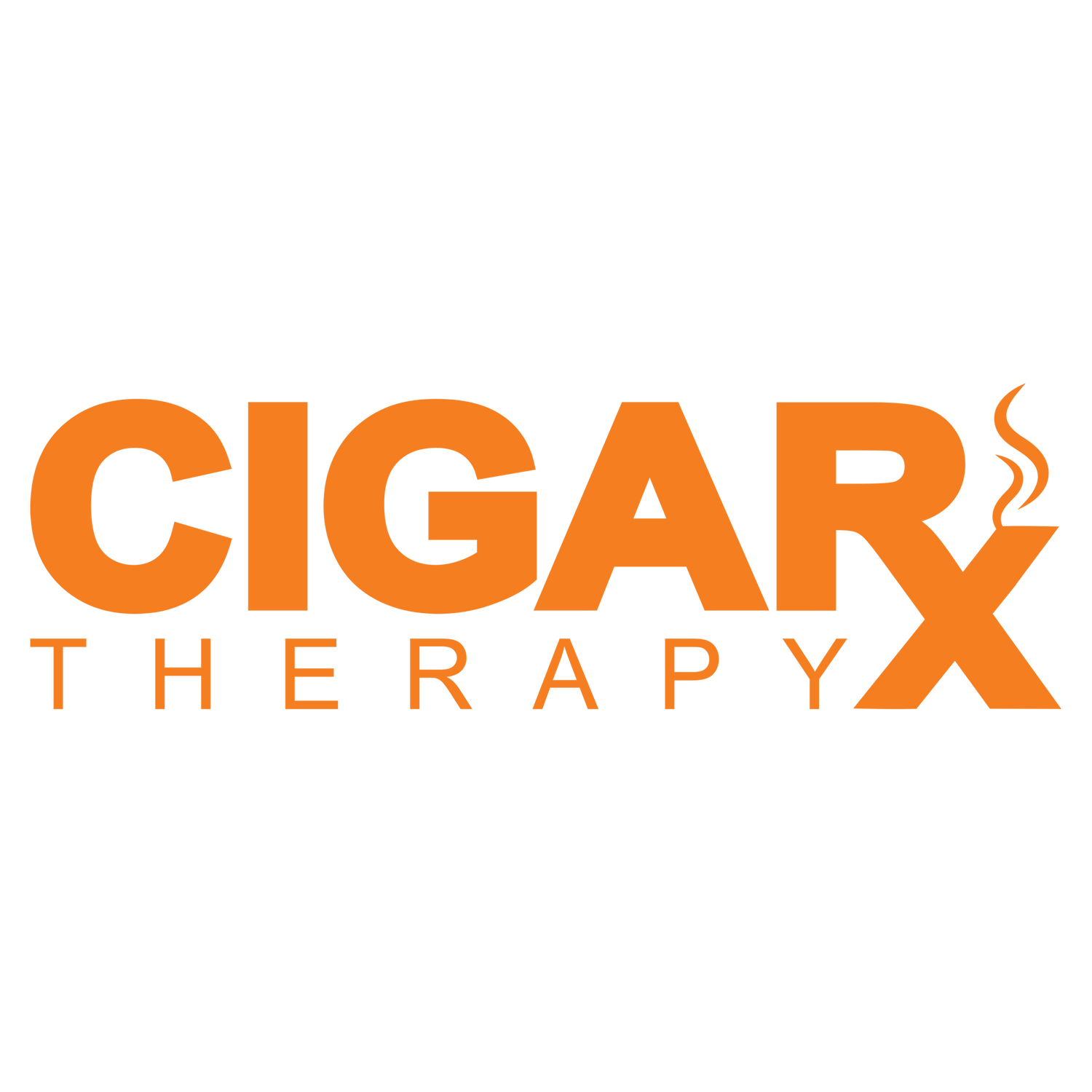 CIGARx Black w/ Orange Logo Crew Neck T-Shirt Logo