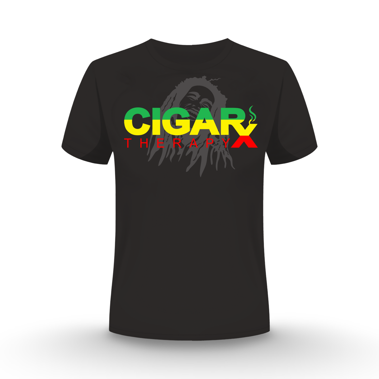 CIGARx Black w/ Reggae Rasta Logo Crew Neck T-Shirt