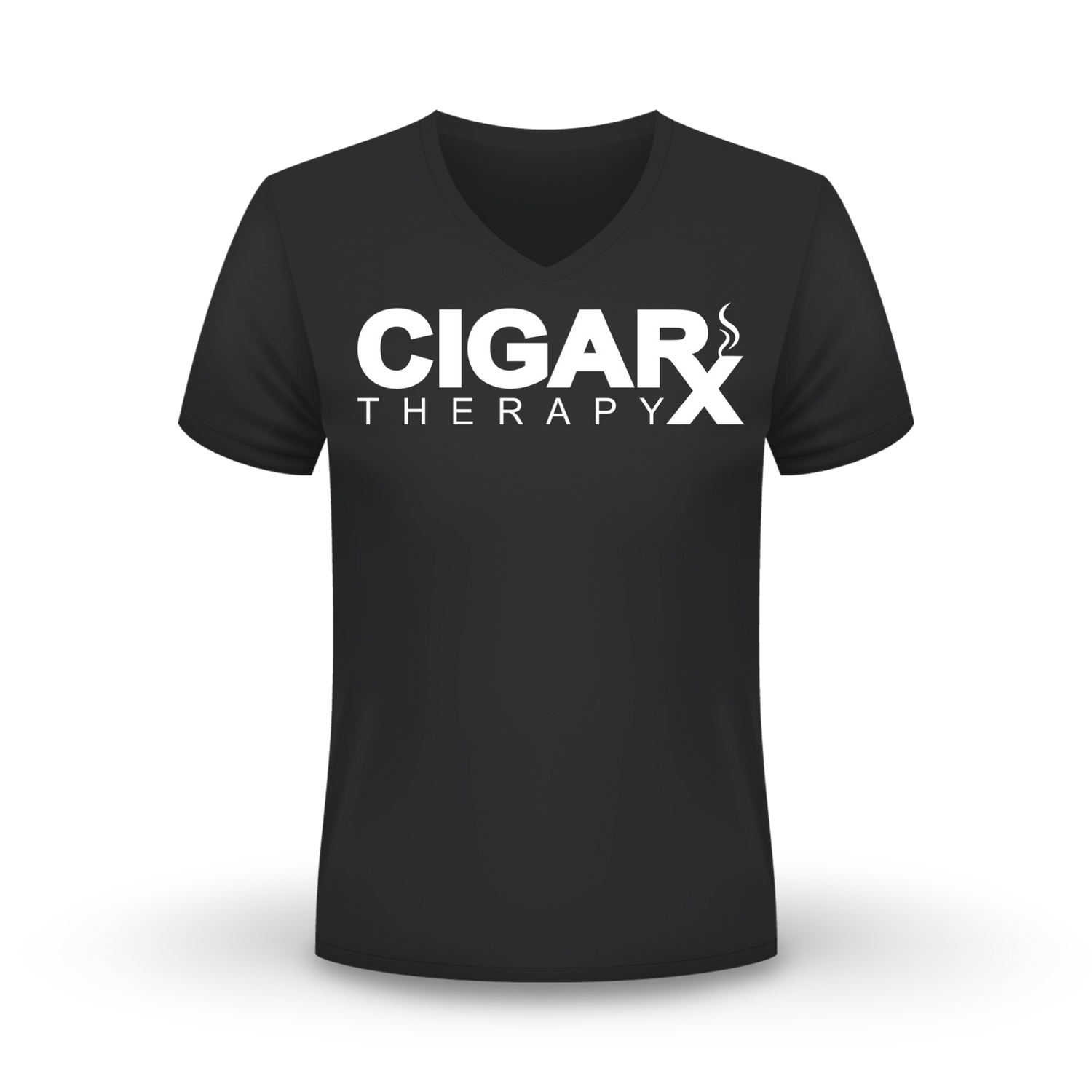 CIGARx Black w/ White Logo V-Neck T-Shirt
