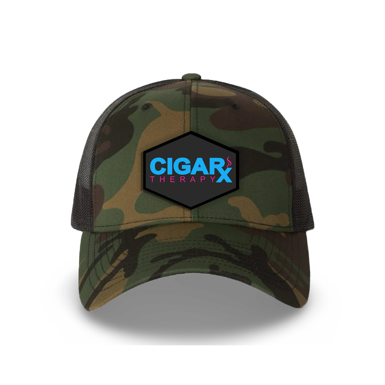 Camo Curved Trucker with Miami Edition Patch Front