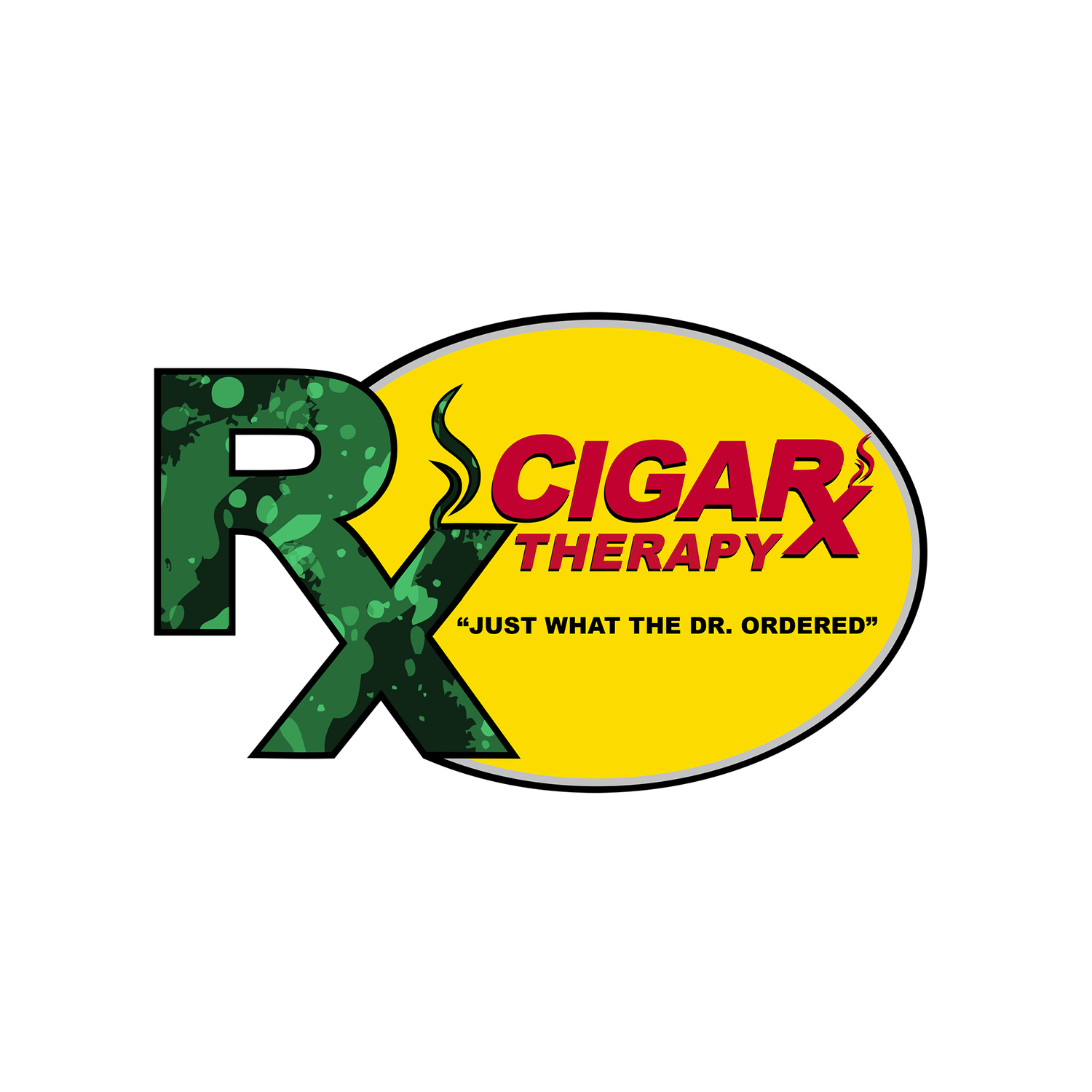 CIGARx Therapy Green Rx on Yellow Oval Patch
