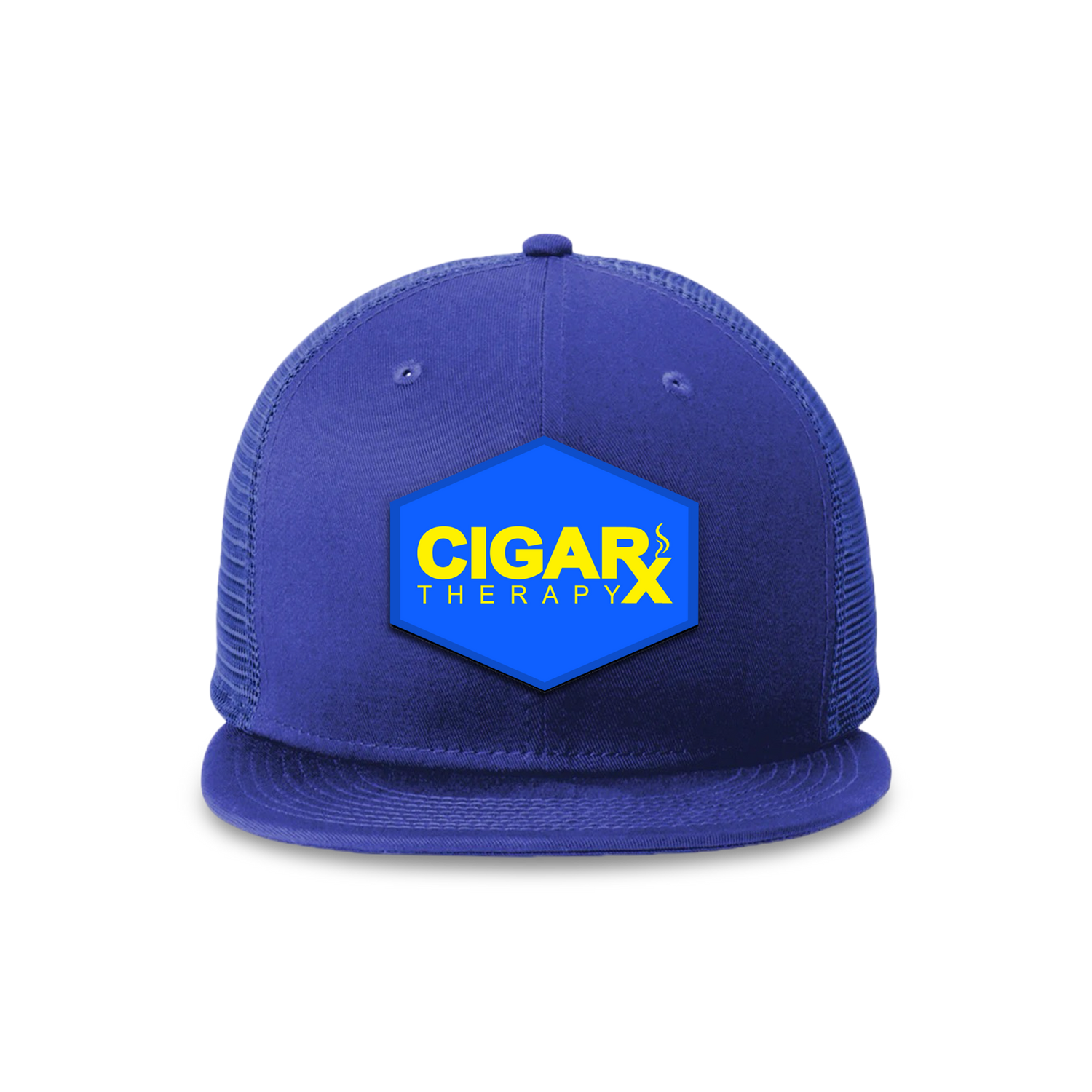 Royal Blue Flat Trucker with Yellow on Blue Patch