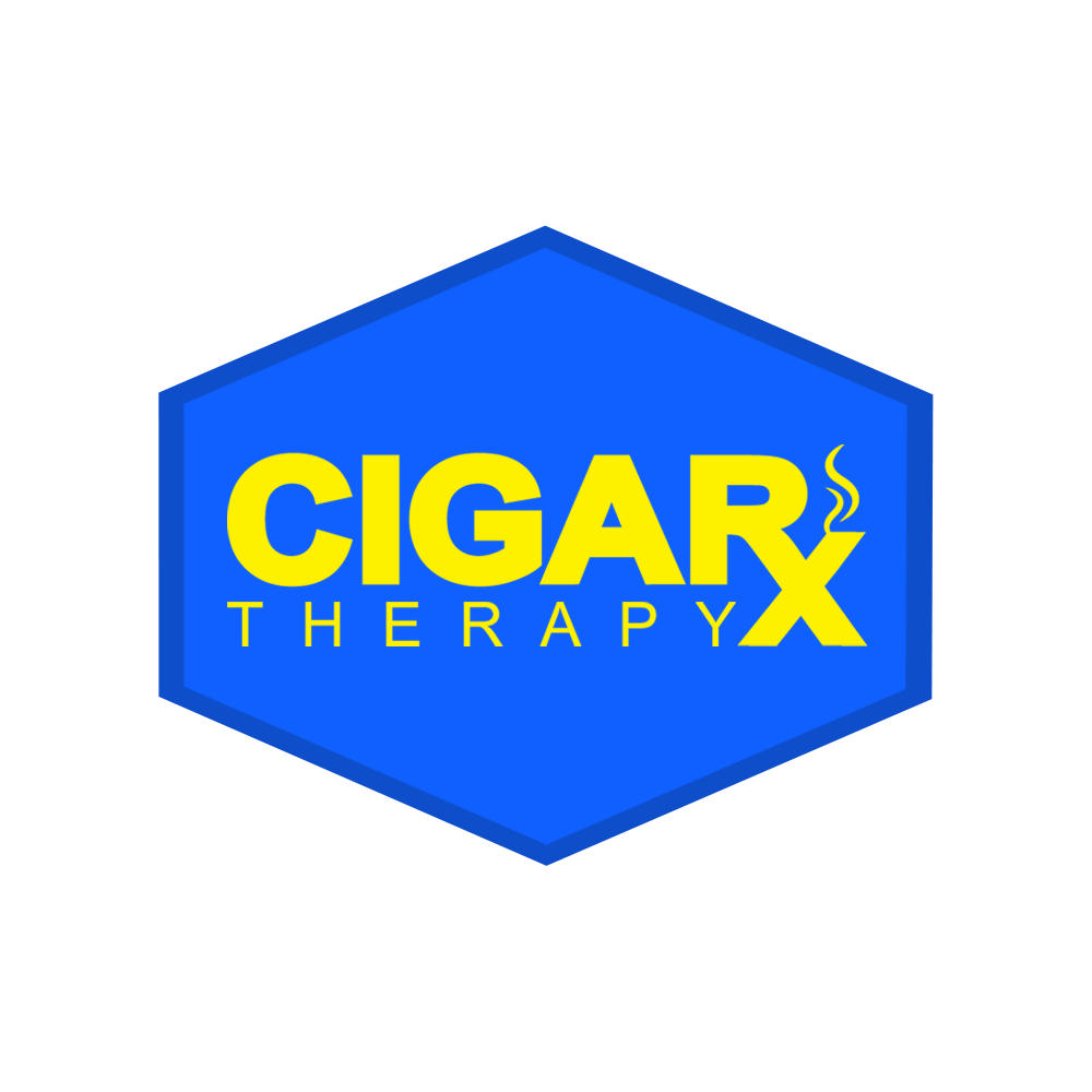 CIGARx Therapy Yellow Logo on Blue Patch
