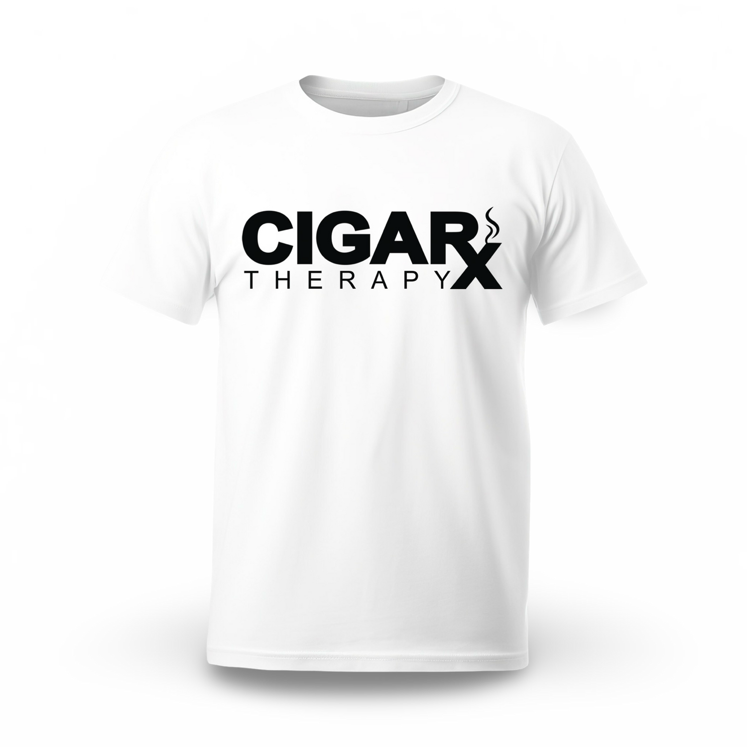 CIGARx White w/ Black Logo Crew Neck T-Shirt