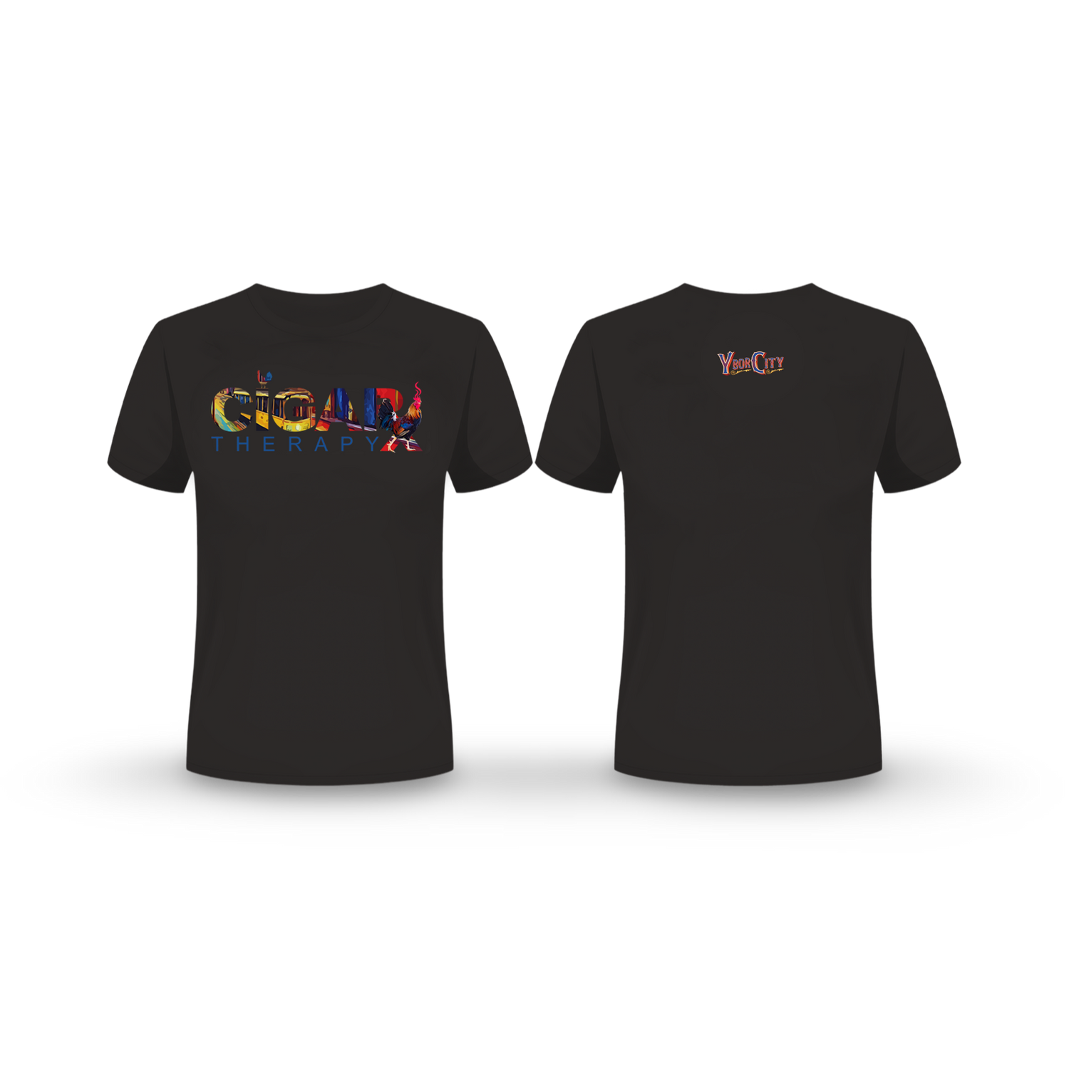 CIGARx Black Ybor City Festival Crew Neck T-Shirt Front and Back