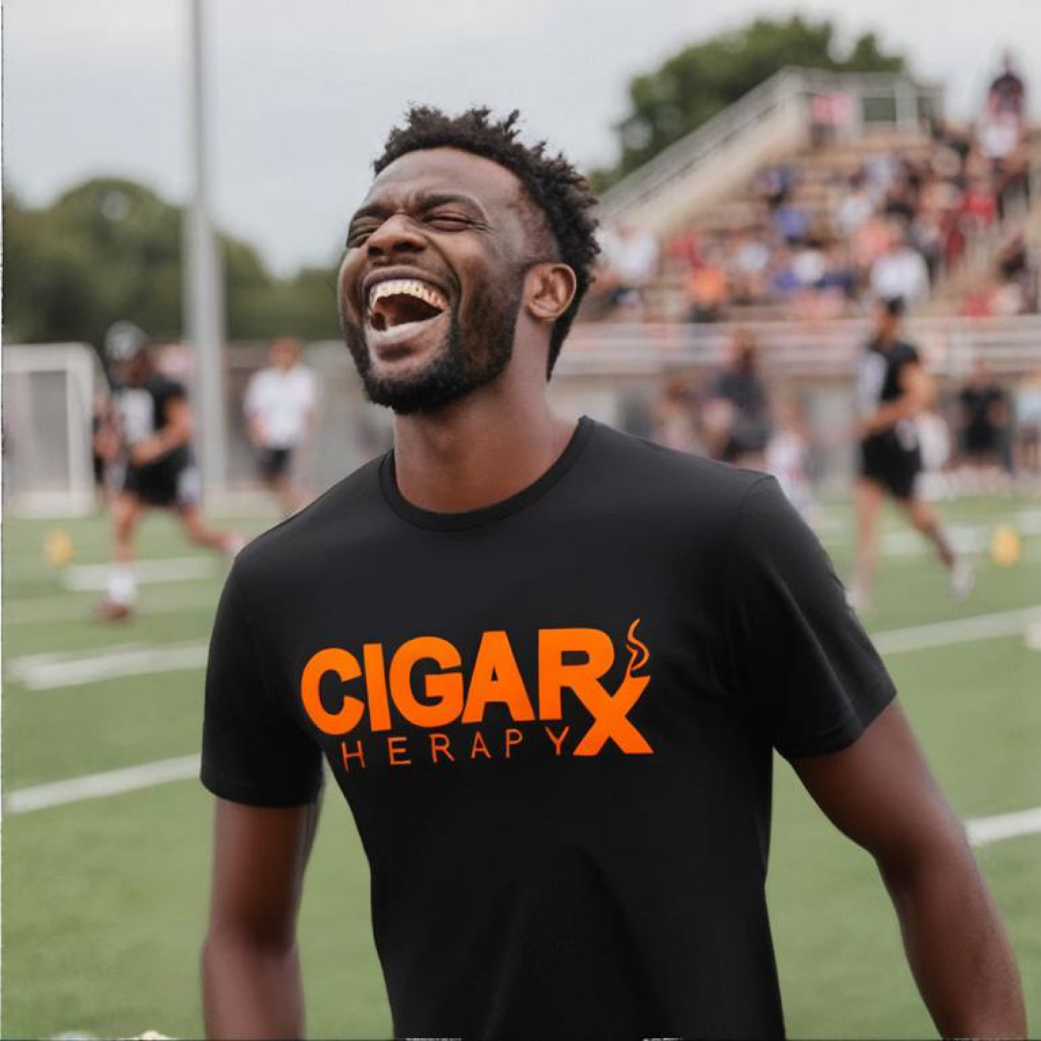 CIGARx Black w/ Orange Logo Crew Neck T-Shirt