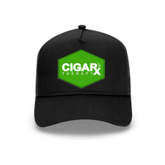 Black Curved Trucker with Green Classic Patch