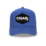 Blue Curved Trucker with Black Classic Patch