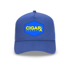 Royal Blue Curved Trucker with Yellow on Blue Patch