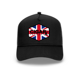 Black Curved Trucker with Union Jack Flag Patch