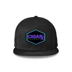Black Flat Trucker with Black Neon Edition Patch