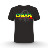 CIGARx Black w/ Reggae Rasta Logo Crew Neck T-Shirt