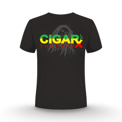 CIGARx Black w/ Reggae Rasta Logo Crew Neck T-Shirt