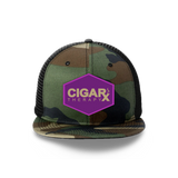 Camo Flat Trucker with Gold on Purple Patch
