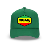 Green Curved Trucker with Reggae Rasta Flag Patch Front View