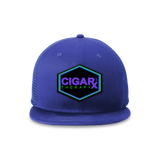 Royal Blue Flat Trucker with Black Neon Edition Patch