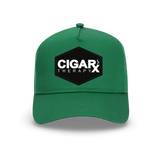 Green Curved Trucker with Black Classic Patch