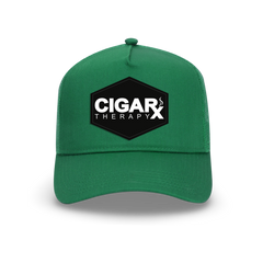 Green Curved Trucker with Black Classic Patch