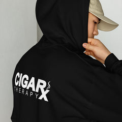 Rx Classic Unisex Hoodie Black with Hood Up