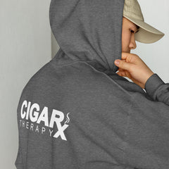 Rx Classic Unisex Hoodie Heather Grey with Hood Up